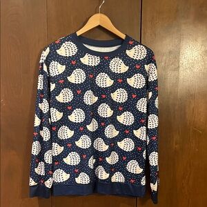 Hedgehog Print Navy Sweatshirt
